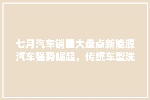 七月汽车销量大盘点新能源汽车强势崛起，传统车型洗牌加剧