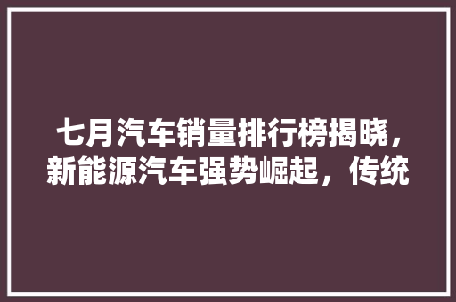 七月汽车销量排行榜揭晓，新能源汽车强势崛起，传统车企面临挑战