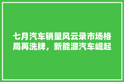 七月汽车销量风云录市场格局再洗牌，新能源汽车崛起