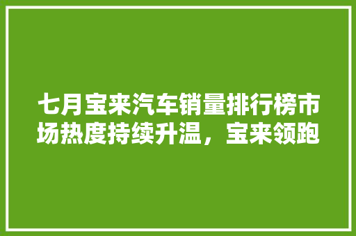 七月宝来汽车销量排行榜市场热度持续升温，宝来领跑小型车市场