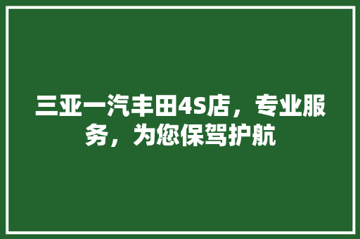 三亚一汽丰田4S店，专业服务，为您保驾护航
