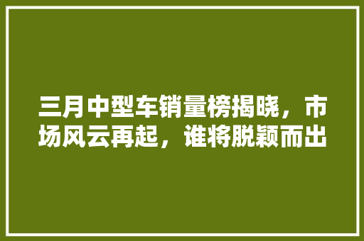三月中型车销量榜揭晓，市场风云再起，谁将脱颖而出