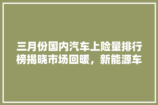 三月份国内汽车上险量排行榜揭晓市场回暖，新能源车崛起
