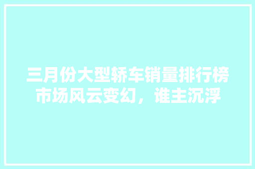 三月份大型轿车销量排行榜市场风云变幻，谁主沉浮