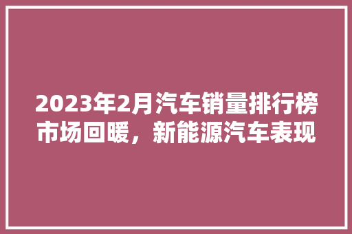 2023年2月汽车销量排行榜市场回暖，新能源汽车表现抢眼
