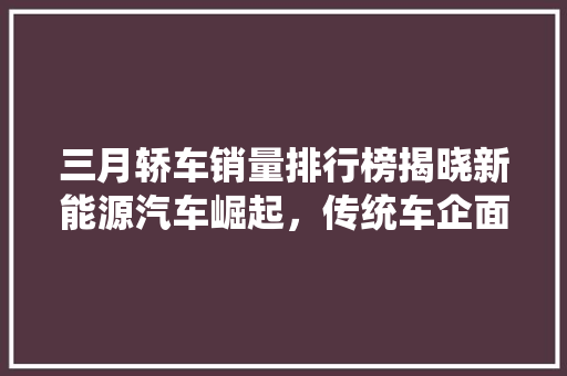 三月轿车销量排行榜揭晓新能源汽车崛起，传统车企面临挑战