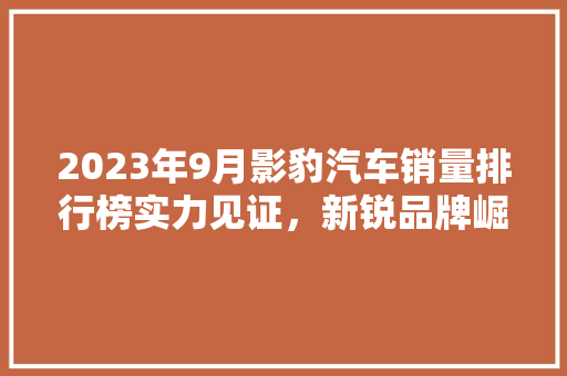 2023年9月影豹汽车销量排行榜实力见证，新锐品牌崛起