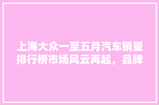 上海大众一至五月汽车销量排行榜市场风云再起，品牌实力彰显