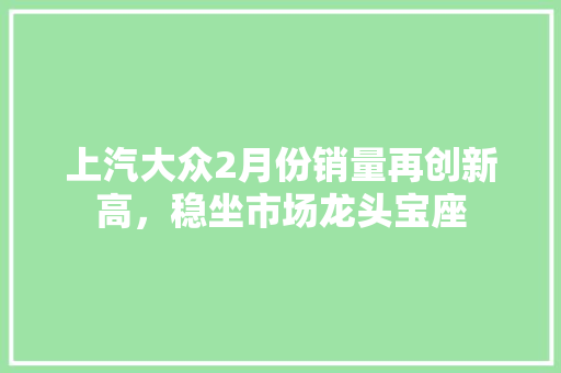 上汽大众2月份销量再创新高，稳坐市场龙头宝座