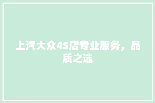上汽大众4S店专业服务，品质之选