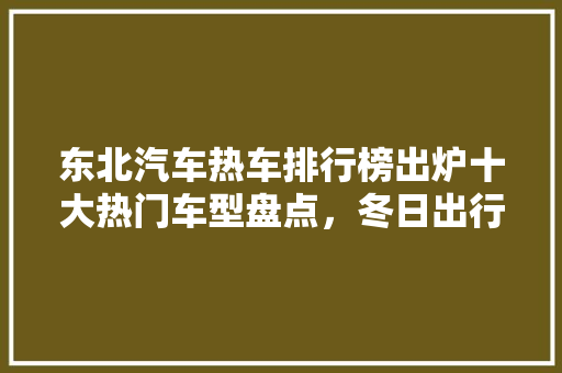 东北汽车热车排行榜出炉十大热门车型盘点，冬日出行首选！