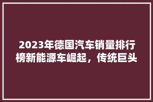 2023年德国汽车销量排行榜新能源车崛起，传统巨头面临挑战