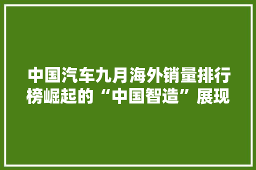 中国汽车九月海外销量排行榜崛起的“中国智造”展现全球影响力