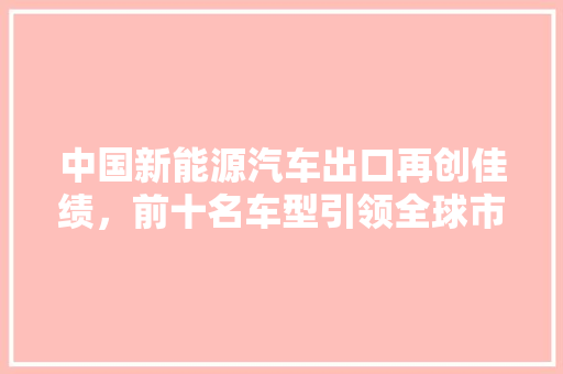 中国新能源汽车出口再创佳绩，前十名车型引领全球市场潮流