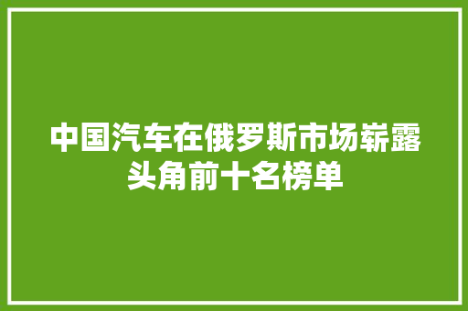 中国汽车在俄罗斯市场崭露头角前十名榜单