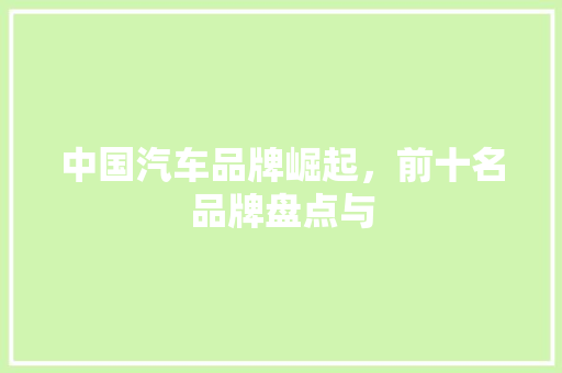 中国汽车品牌崛起，前十名品牌盘点与