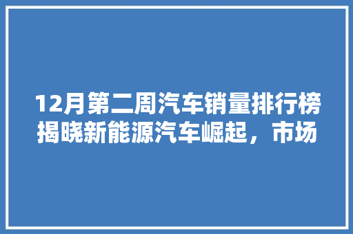 12月第二周汽车销量排行榜揭晓新能源汽车崛起，市场格局再洗牌