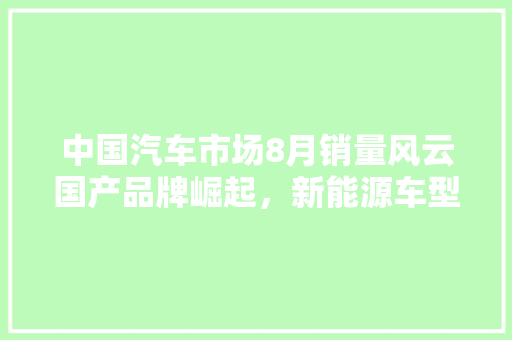中国汽车市场8月销量风云国产品牌崛起，新能源车型引领潮流