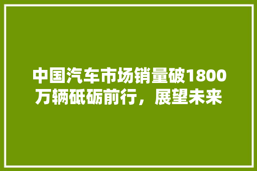 中国汽车市场销量破1800万辆砥砺前行，展望未来