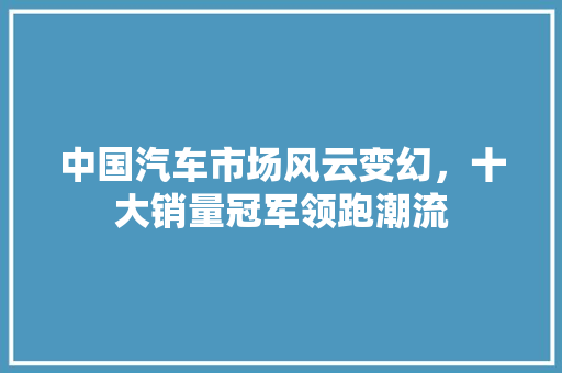 中国汽车市场风云变幻，十大销量冠军领跑潮流