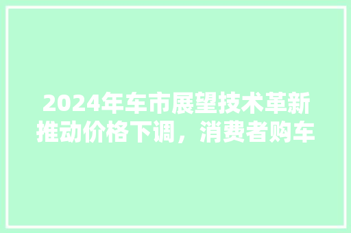 2024年车市展望技术革新推动价格下调，消费者购车新机遇