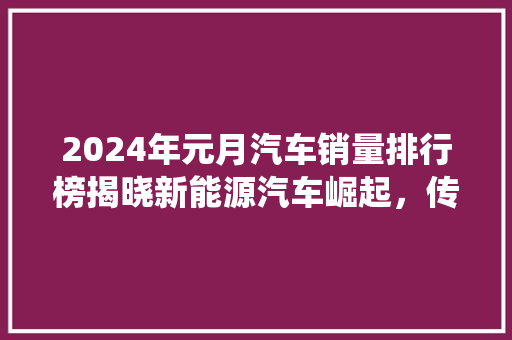 2024年元月汽车销量排行榜揭晓新能源汽车崛起，传统燃油车面临挑战