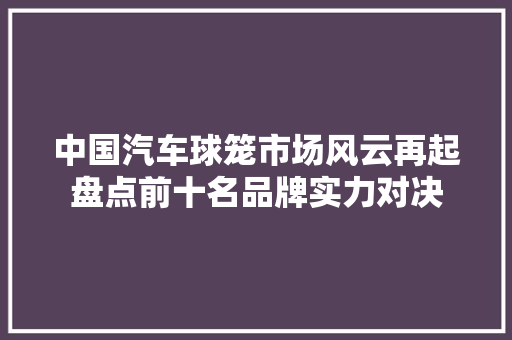 中国汽车球笼市场风云再起盘点前十名品牌实力对决