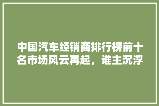 中国汽车经销商排行榜前十名市场风云再起，谁主沉浮