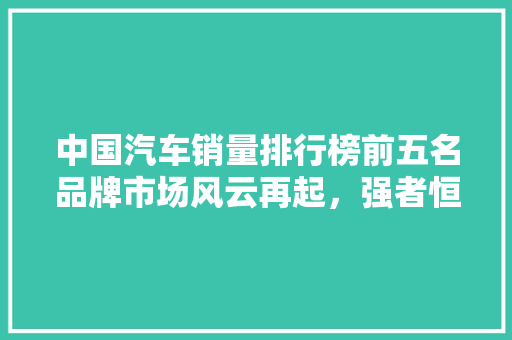 中国汽车销量排行榜前五名品牌市场风云再起，强者恒强