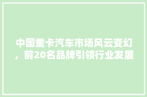 中国重卡汽车市场风云变幻，前20名品牌引领行业发展