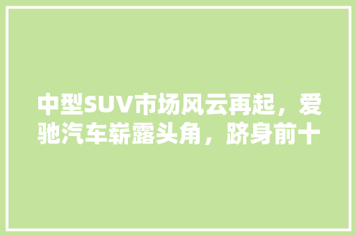 中型SUV市场风云再起，爱驰汽车崭露头角，跻身前十
