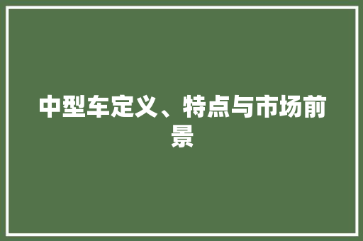 中型车定义、特点与市场前景
