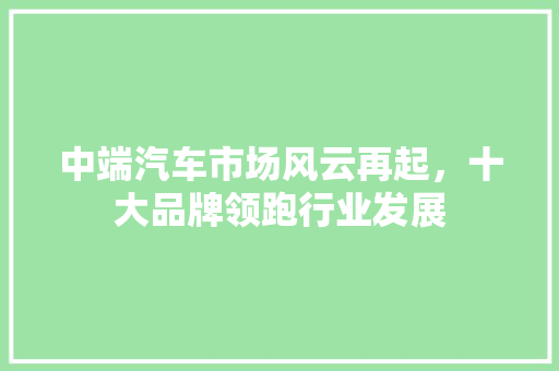 中端汽车市场风云再起，十大品牌领跑行业发展