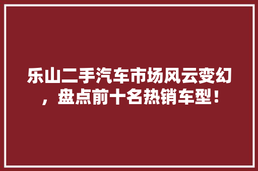 乐山二手汽车市场风云变幻，盘点前十名热销车型！
