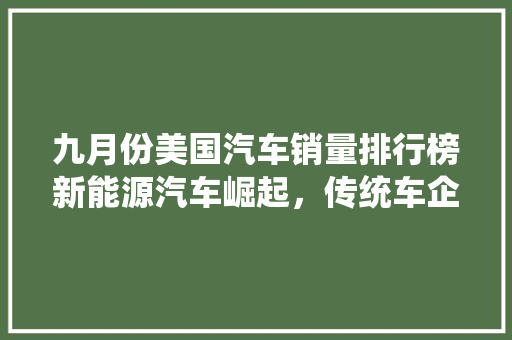 九月份美国汽车销量排行榜新能源汽车崛起，传统车企面临挑战