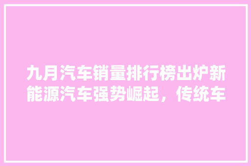 九月汽车销量排行榜出炉新能源汽车强势崛起，传统车企面临挑战