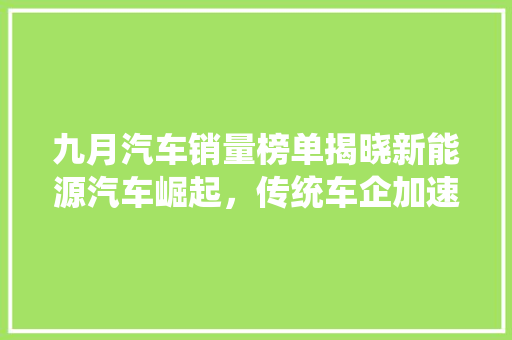 九月汽车销量榜单揭晓新能源汽车崛起，传统车企加速转型