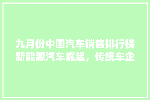 九月份中国汽车销售排行榜新能源汽车崛起，传统车企面临挑战