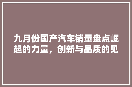 九月份国产汽车销量盘点崛起的力量，创新与品质的见证