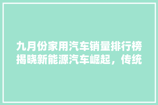 九月份家用汽车销量排行榜揭晓新能源汽车崛起，传统车企面临挑战