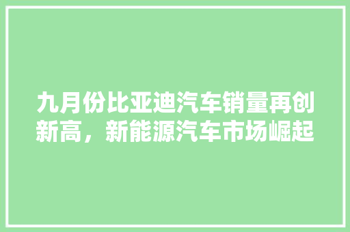 九月份比亚迪汽车销量再创新高，新能源汽车市场崛起