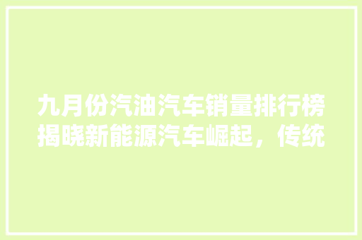 九月份汽油汽车销量排行榜揭晓新能源汽车崛起，传统车企面临挑战