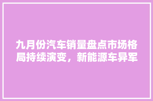九月份汽车销量盘点市场格局持续演变，新能源车异军突起