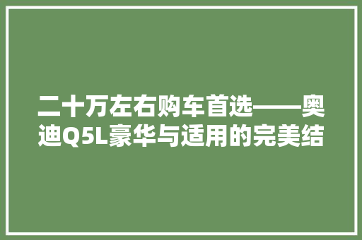 二十万左右购车首选——奥迪Q5L豪华与适用的完美结合