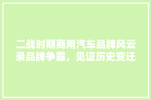二战时期商用汽车品牌风云录品牌争霸，见证历史变迁