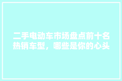 二手电动车市场盘点前十名热销车型，哪些是你的心头好