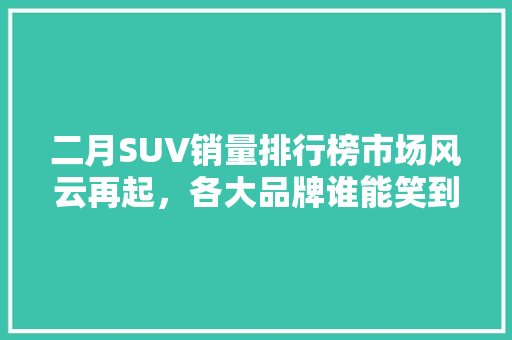 二月SUV销量排行榜市场风云再起，各大品牌谁能笑到最后