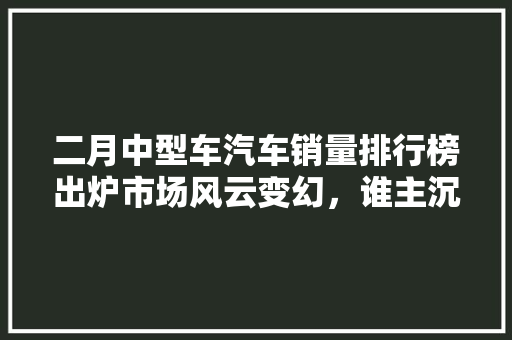 二月中型车汽车销量排行榜出炉市场风云变幻，谁主沉浮