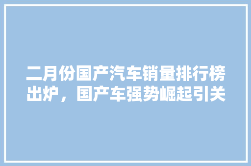 二月份国产汽车销量排行榜出炉，国产车强势崛起引关注