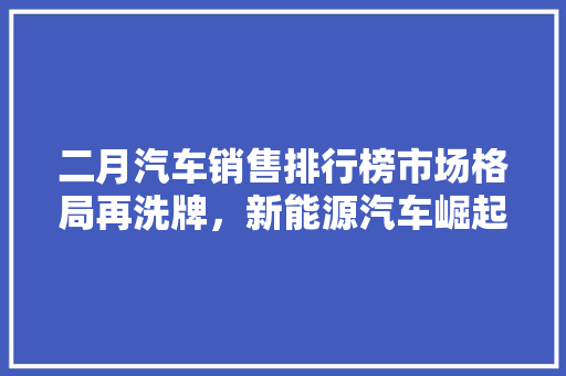 二月汽车销售排行榜市场格局再洗牌，新能源汽车崛起